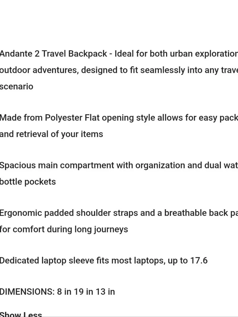 Samsonite Andante 2 Travel Backpack- Riverrock/Black